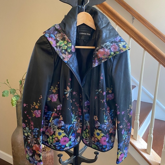 Marciano Pelle Fabulous Genuine Lambskin Leather Moto Jacket Hoodie Sz 42 Small - Picture 3 of 16